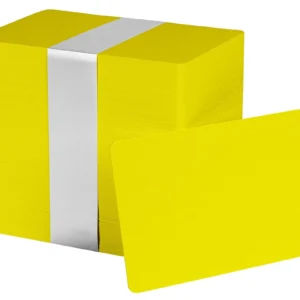 100 Tarjetas PVC AMARILLA p/Impresora de credenciales