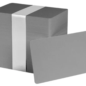 100 Tarjetas PVC PLATA p/Impresora de credenciales