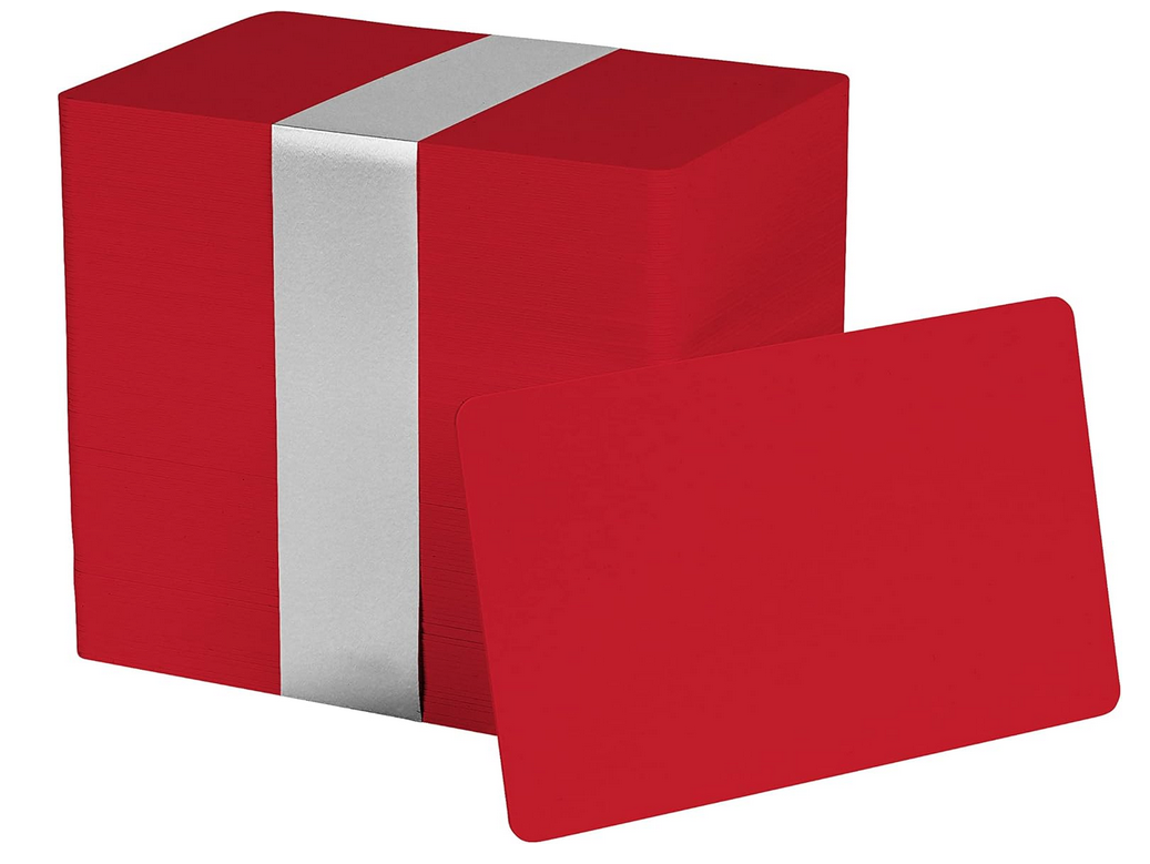 100 Tarjetas PVC ROJA p/Impresora de credenciales